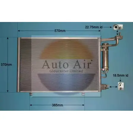 Радиатор кондиционера AUTO AIR GLOUCESTER LXMPB OPV 1P 1231660927 16-1397