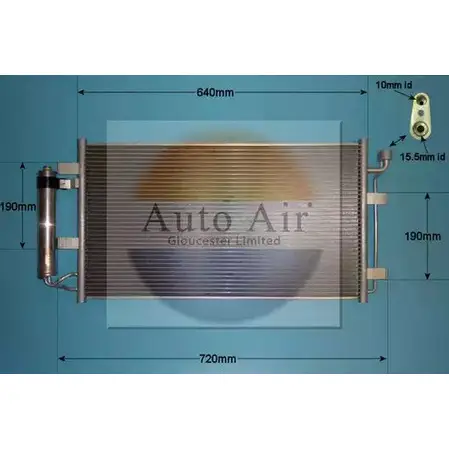 Радиатор кондиционера AUTO AIR GLOUCESTER 16-1400 NQLF VZZ 1231660945 J11H4F изображение 0