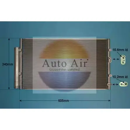 Радиатор кондиционера AUTO AIR GLOUCESTER JEA8X 16-1440 1231661111 P3C F52 изображение 0
