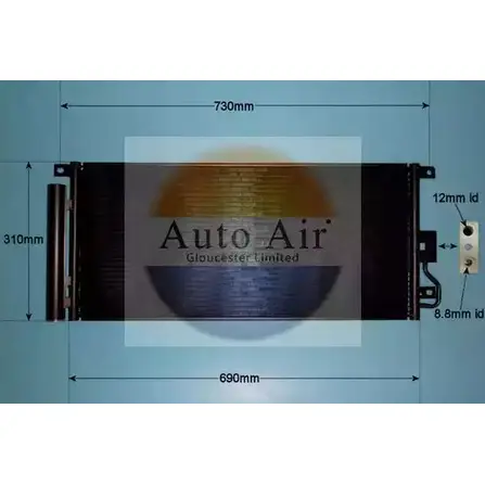 Радиатор кондиционера AUTO AIR GLOUCESTER O L4JJI 1231661115 2K1EZ5 16-1441 изображение 0