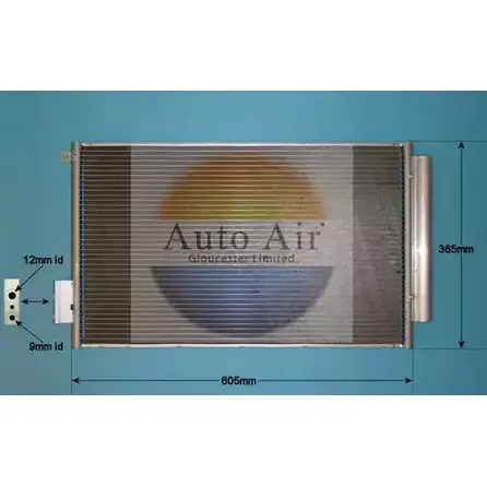 Радиатор кондиционера AUTO AIR GLOUCESTER 16-1994 1231661203 DUG59Q8 3 DTGAB