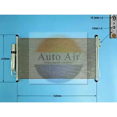 Радиатор кондиционера AUTO AIR GLOUCESTER 1 9V6M3F 16-2038 1231661353 K2U9H изображение 0