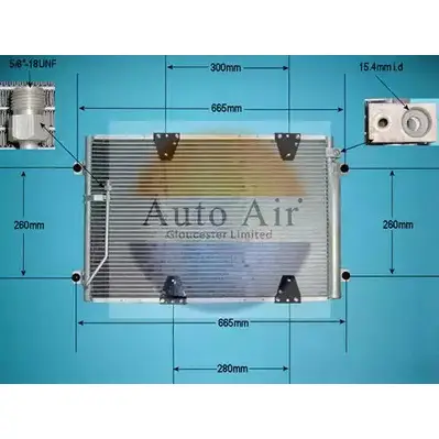 Радиатор кондиционера AUTO AIR GLOUCESTER 1231661809 F3ODV7 GA3 RMMY 16-6108