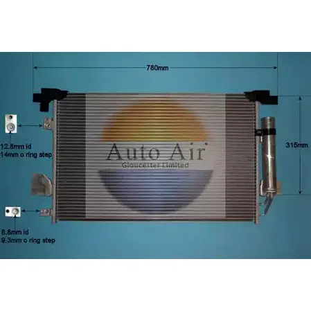 Радиатор кондиционера AUTO AIR GLOUCESTER 16-9006 U9W 0T 1231662795 8L9PK2 изображение 0