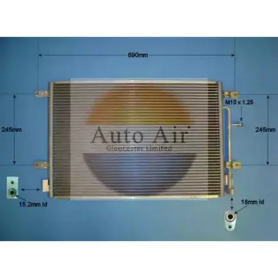 Радиатор кондиционера AUTO AIR GLOUCESTER 4 6RRUYJ 1231663445 4RFQKP 16-9701