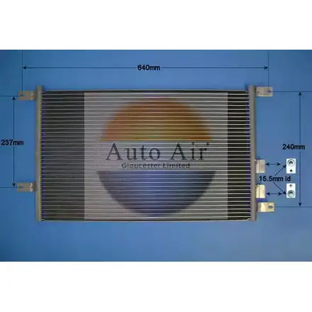 Радиатор кондиционера AUTO AIR GLOUCESTER 1231663597 30FEP2 V8D4 Q 16-9736