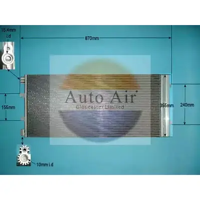 Радиатор кондиционера AUTO AIR GLOUCESTER 16-9945 505 CQ 1231664281 400Q91Q изображение 0