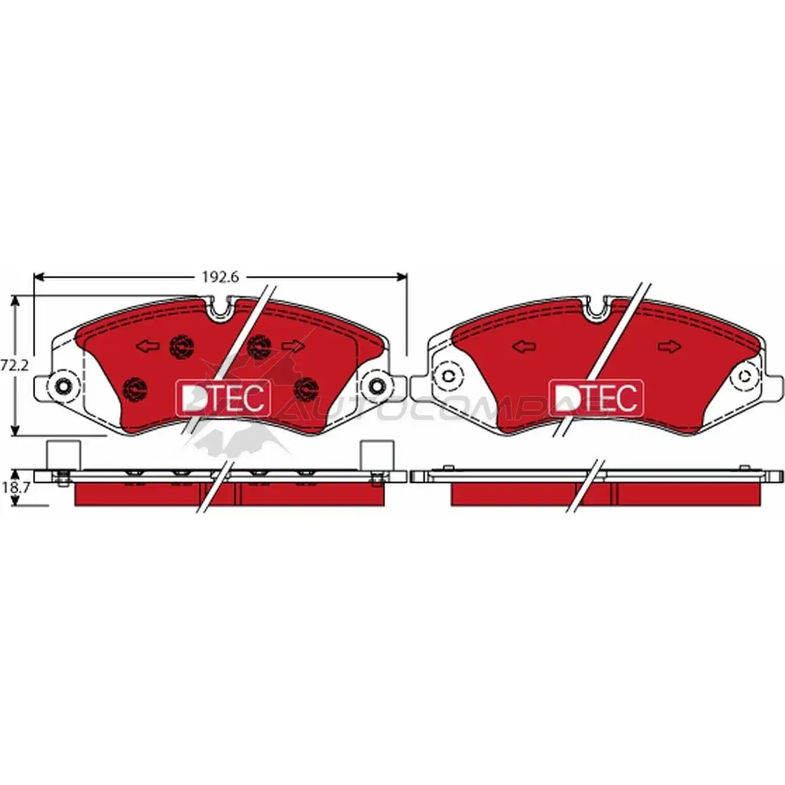 Тормозные колодки, комплект TRW gdb1898dte 250 21 1528537 AFC1Q