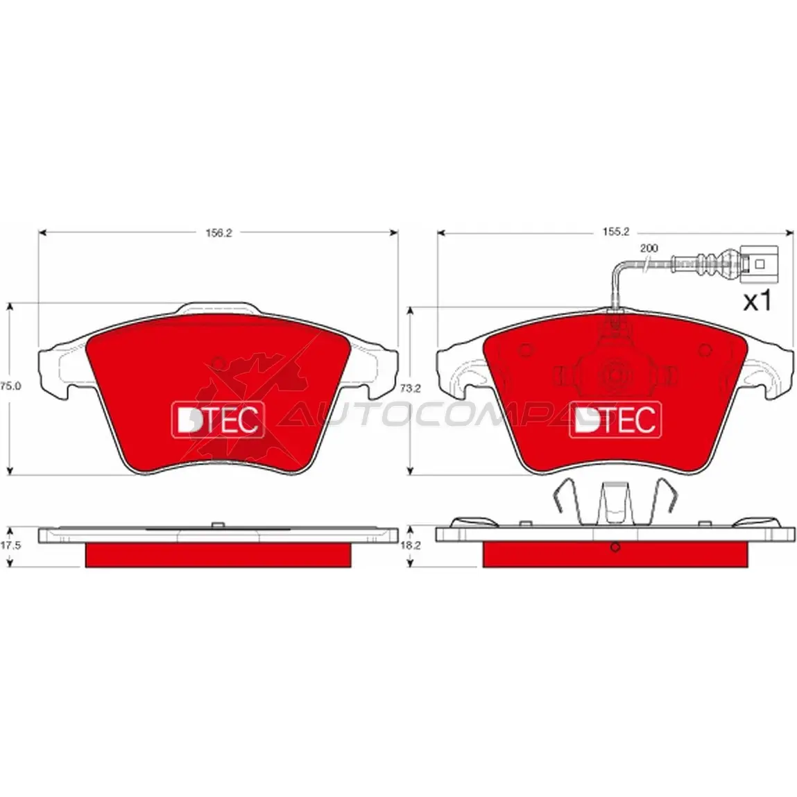 Тормозные колодки, комплект TRW 237 46 gdb1556dte 1528133 23747 изображение 0