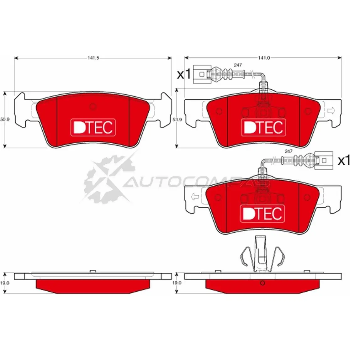 Тормозные колодки, комплект TRW 3322938226916 EWC3U Z gdb1672dte 1528276 изображение 0