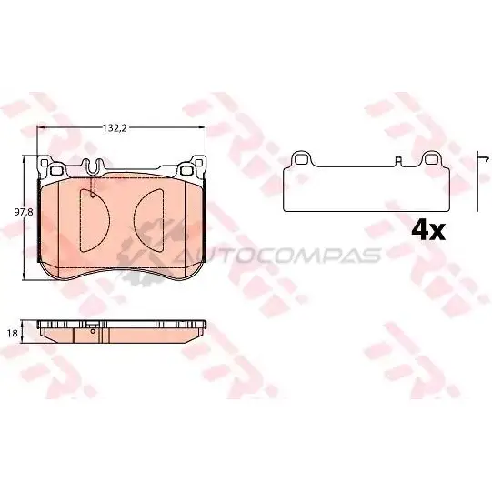 Тормозные колодки, комплект TRW 1193967156 ZXFMS gdb2144 25 706 - Изображение 1