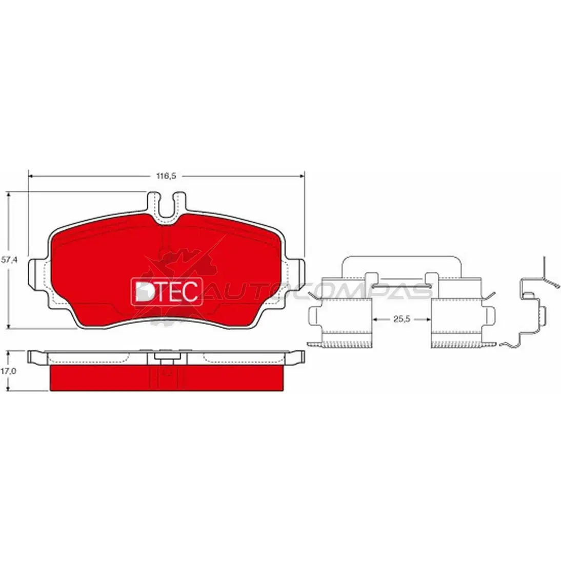 Тормозные колодки, комплект TRW gdb1293dte 2307 0 DKQNO2C 1527823