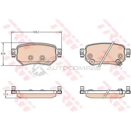 Тормозные колодки, комплект TRW 2234 9 gdb3632 1193968236 0IU8KXA - Изображение 1