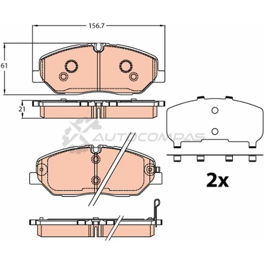 Тормозные колодки, комплект TRW gdb2227 Q3D WP 1437237455