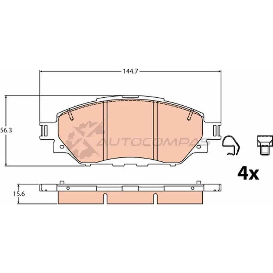 Тормозные колодки, комплект TRW gdb2196 1437237445 0 OF6YL изображение 0