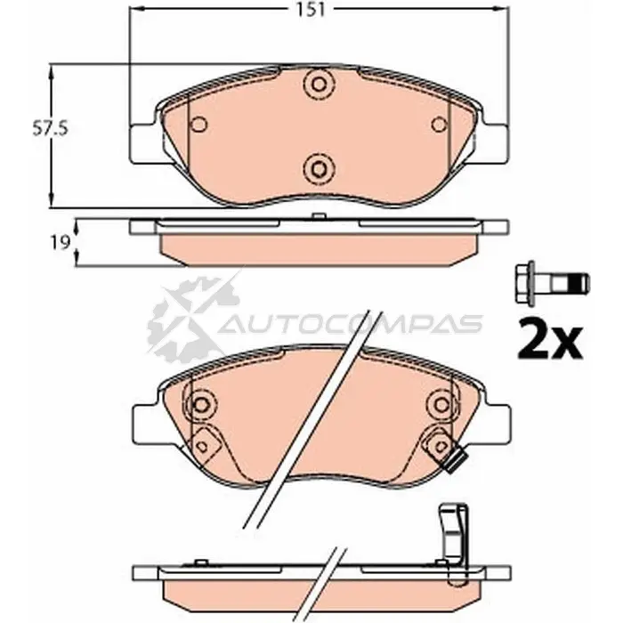 Тормозные колодки, комплект TRW D ZD8O gdb2228 1437237474 изображение 0