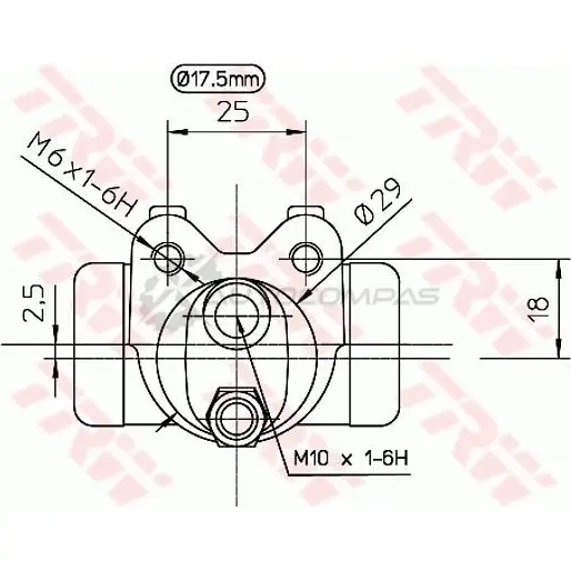 Рабочий тормозной цилиндр TRW bwc155 3322937008049 1521913 H5X PK изображение 1