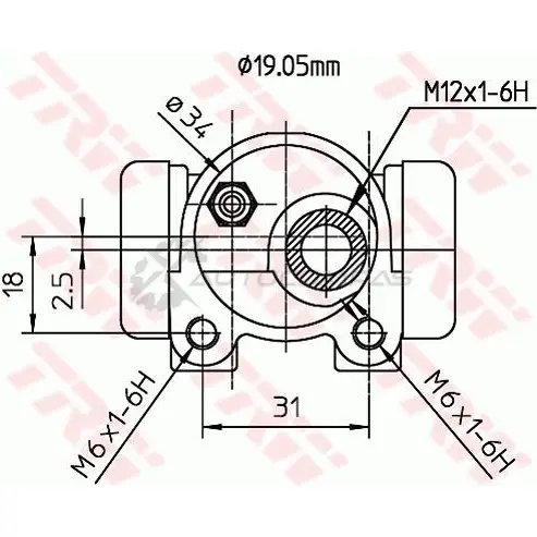 Рабочий тормозной цилиндр TRW bwd133 HGBC 5T 3322937009091 1522039 изображение 1