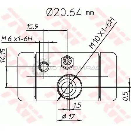 Рабочий тормозной цилиндр TRW bwf290 3322937186778 6194728 BQ8Z 0W изображение 1