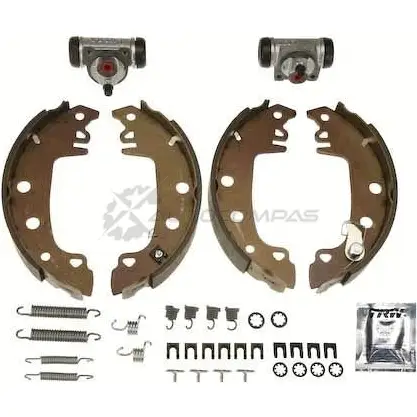 Барабанные тормозные колодки, комплект TRW H0X4 V bk1002 3322936000037 1521380 изображение 0