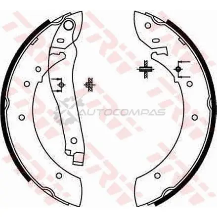 Барабанные тормозные колодки, комплект TRW 21H 4IU 3322936301653 gs8108 1530420 изображение 0