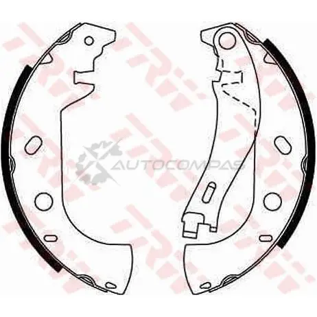 Барабанные тормозные колодки, комплект TRW gs8653 3322936304531 JIG V80S 1530719 - Изображение 1