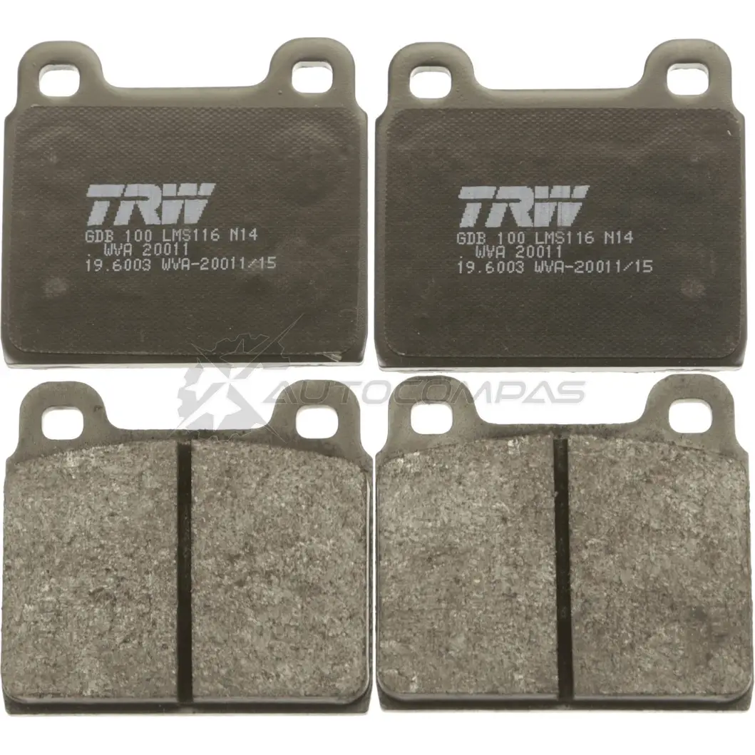 Тормозные колодки, комплект TRW AJ6SN2 20 011 1527551 gdb100 изображение 1