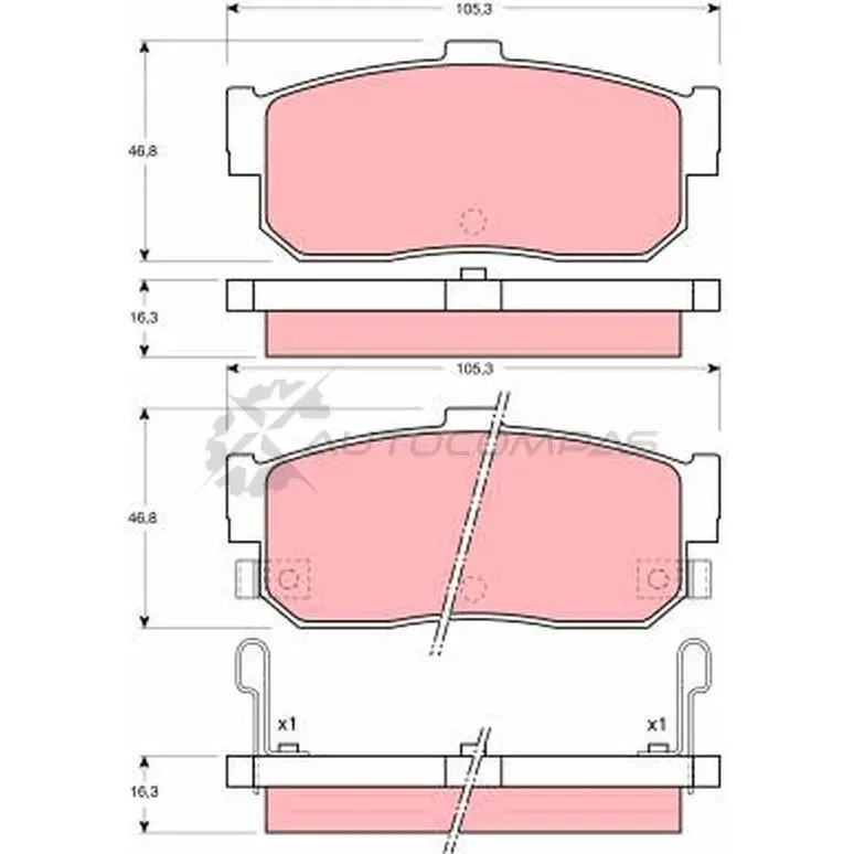 Тормозные колодки, комплект TRW 1527566 gdb1015 VC06S7 2171 5