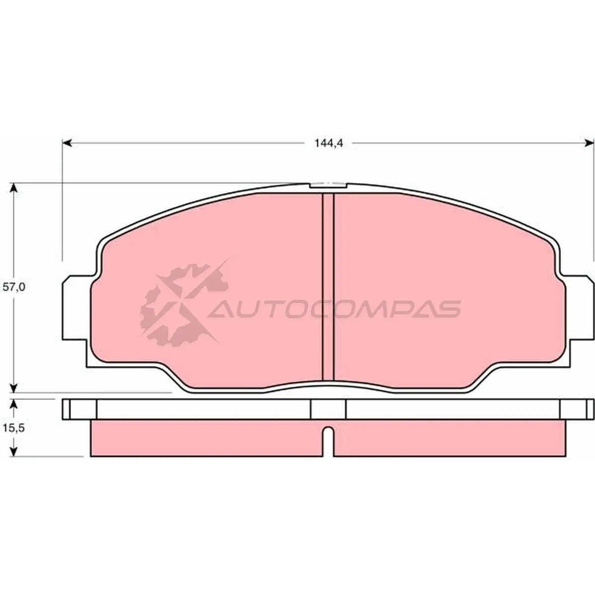 Тормозные колодки, комплект TRW YK3M45 2 1855 gdb1042 1527594