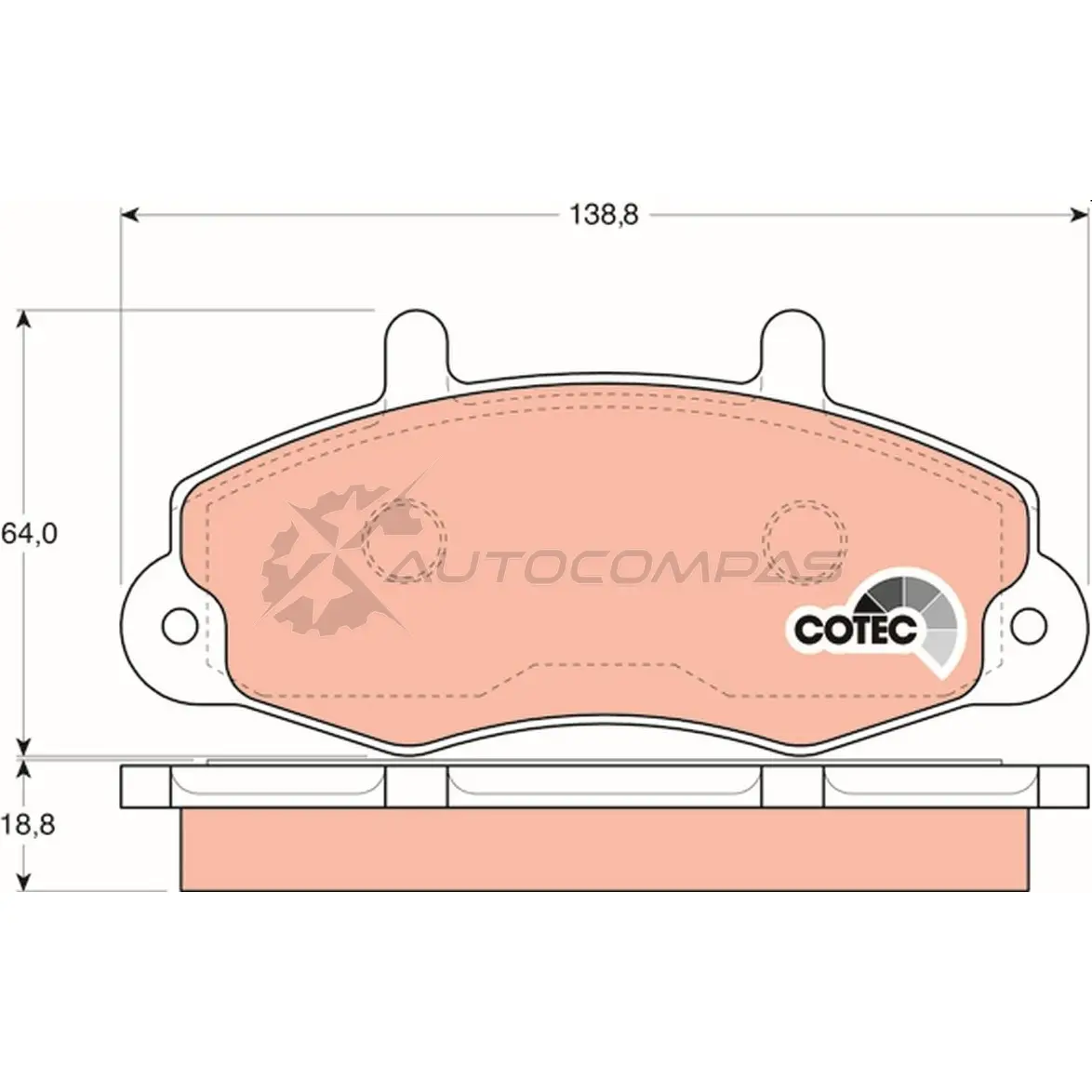 Тормозные колодки, комплект TRW P84CJD8 gdb1084 1527633 214 70 - Изображение 1
