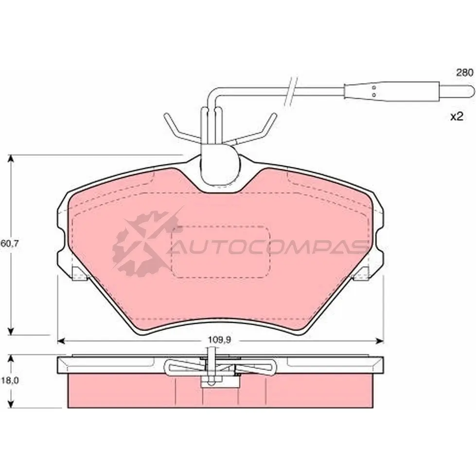 Тормозные колодки, комплект TRW gdb1087 21 424 21595 1527635
