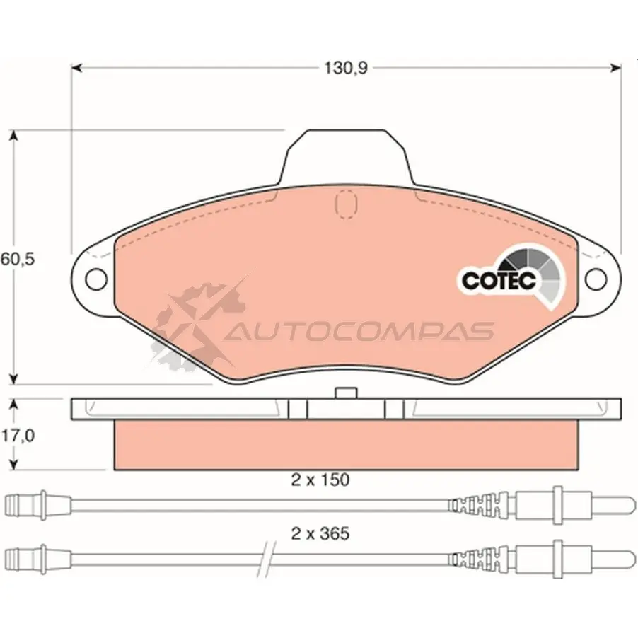Тормозные колодки, комплект TRW 2 1631 7AG4S gdb1101 1527648 - Изображение 1