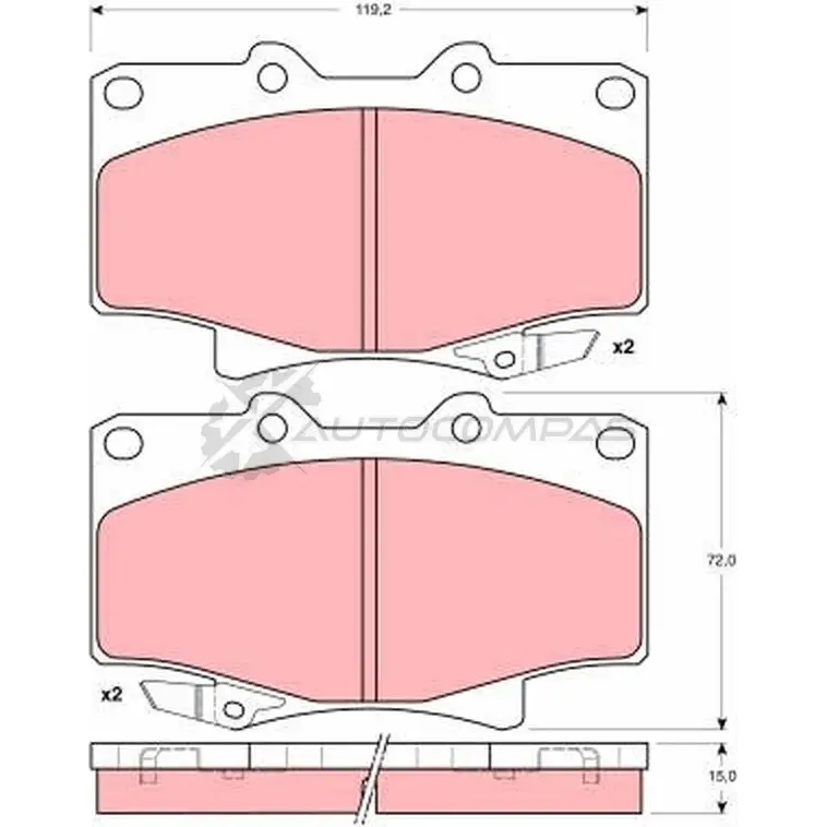 Тормозные колодки, комплект TRW 1527695 gdb1154 2177 5 9BMQ0