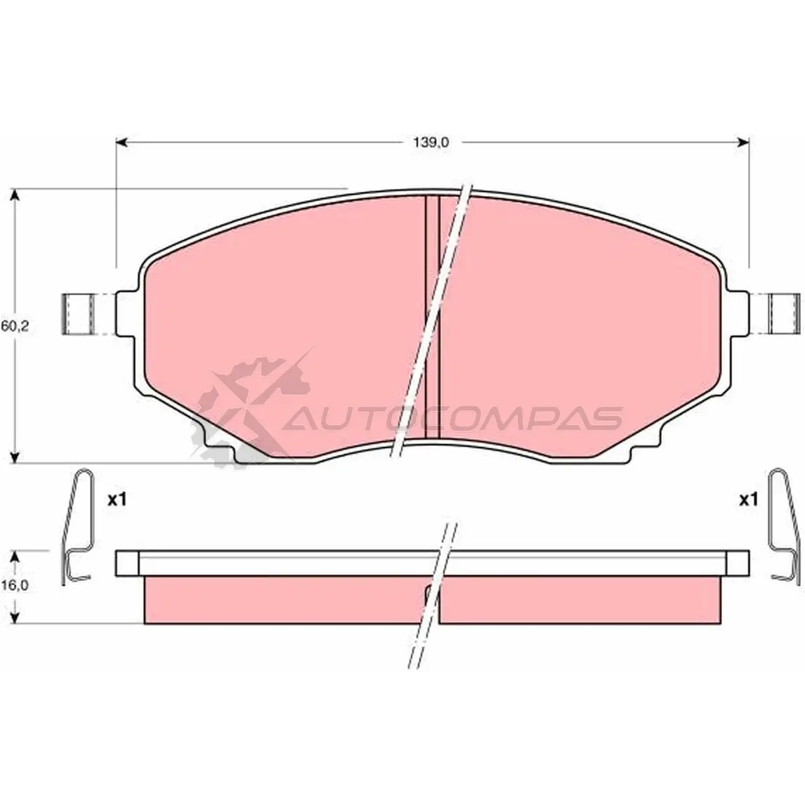 Тормозные колодки, комплект TRW gdb1177 12QCG 235 15 1527715 изображение 0