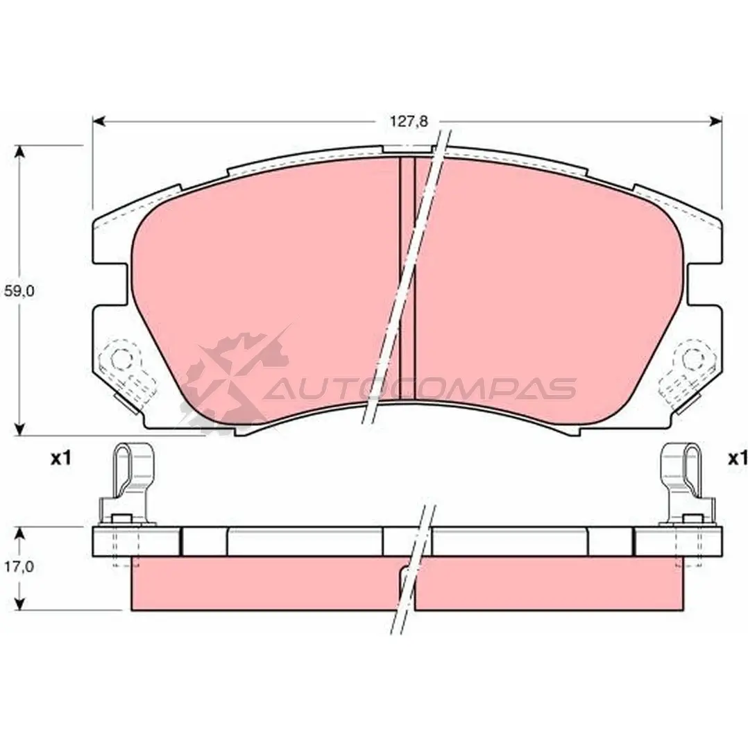 Тормозные колодки, комплект TRW 2148 2 GV2SQ 1527717 gdb1179 изображение 0