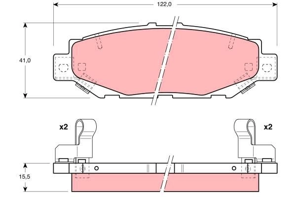 Тормозные колодки дисковые, комплект TRW 1439901273 GDB1185AT HB 27G1