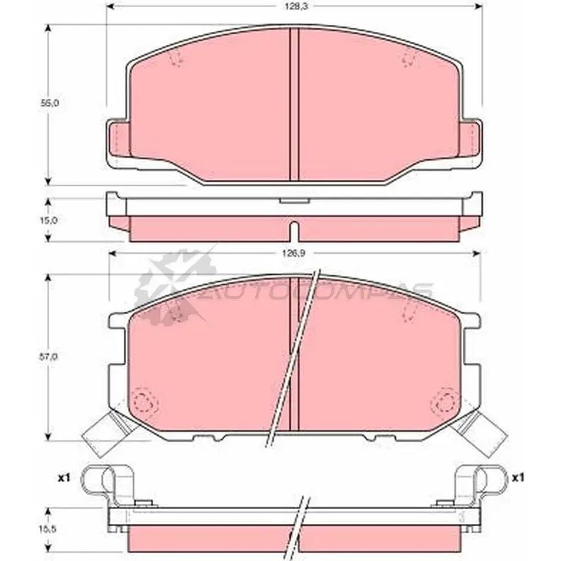 Тормозные колодки, комплект TRW gdb1190 MY7HW 1527729 217 67 изображение 0
