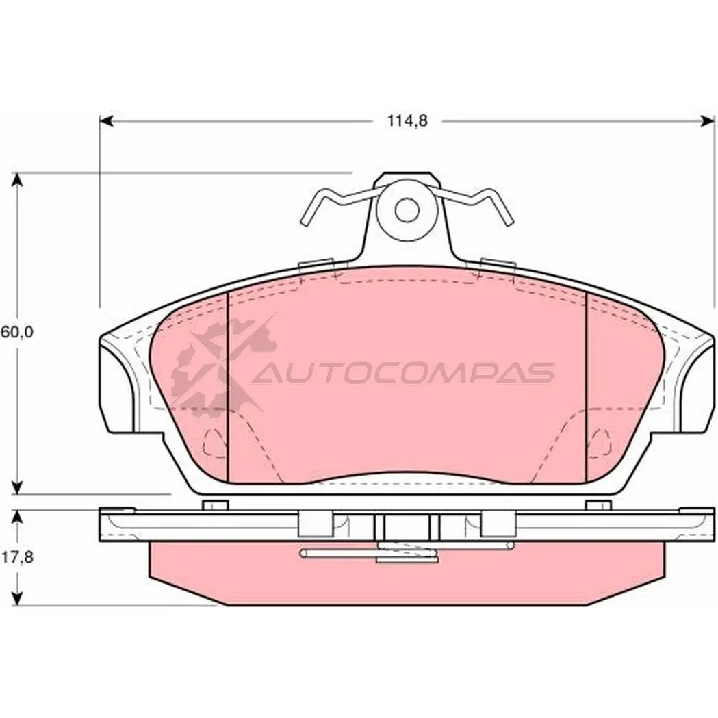 Тормозные колодки, комплект TRW 2151 8 1527752 K4A4ER gdb1214