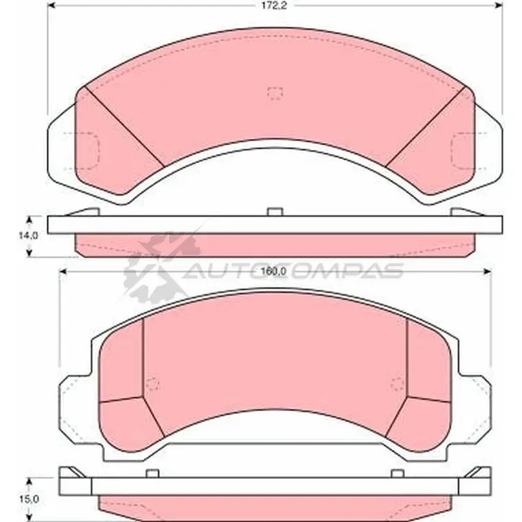 Тормозные колодки, комплект TRW 1527770 R81L 84 gdb1242 3322937185177