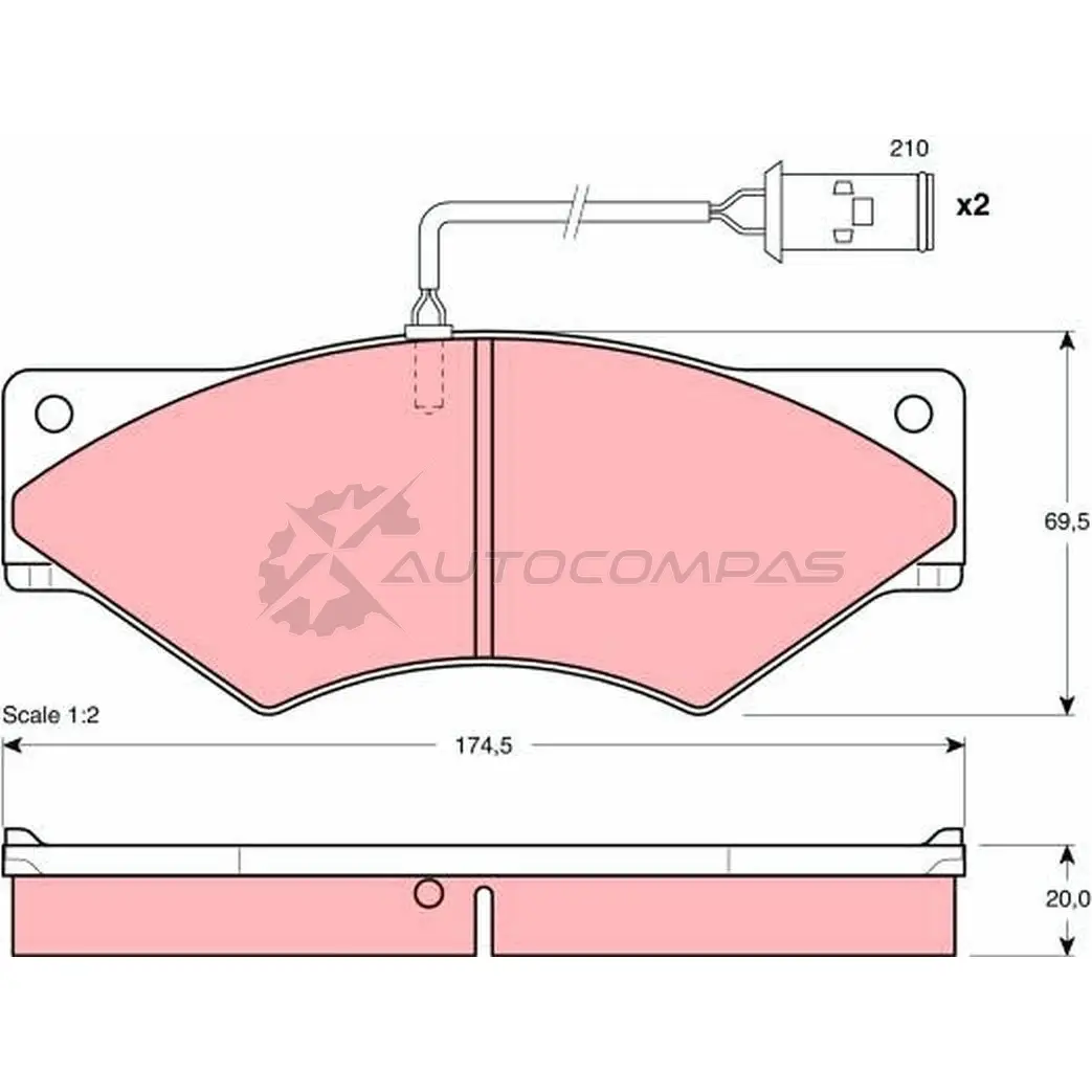 Тормозные колодки, комплект TRW gdb1249 F7KN4Z 1527775 2 9001 изображение 0