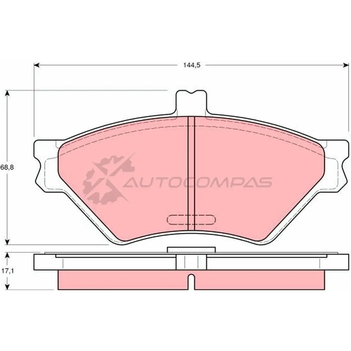 Тормозные колодки, комплект TRW 3322937142439 IZT MWL 1527794 gdb1268