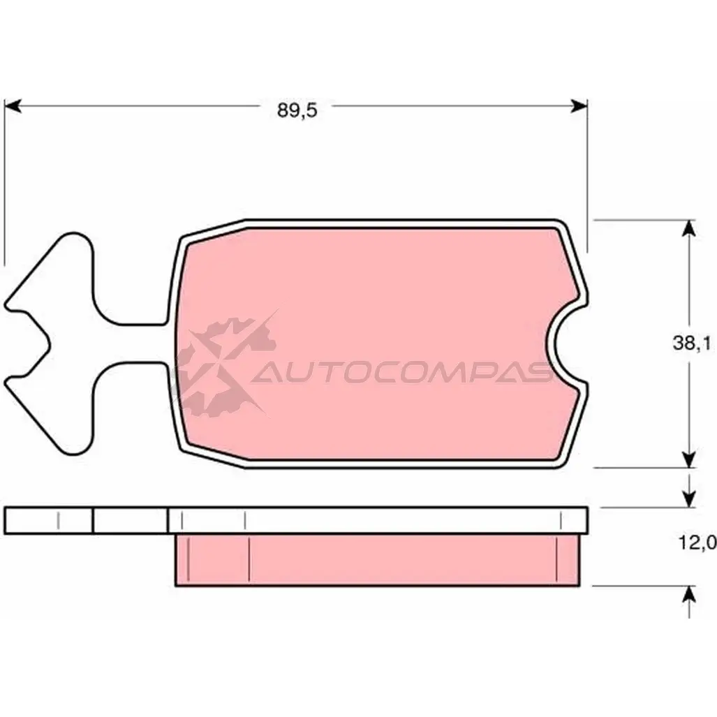 Тормозные колодки, комплект TRW 2 0207 NVJ9T8 gdb127 1527796
