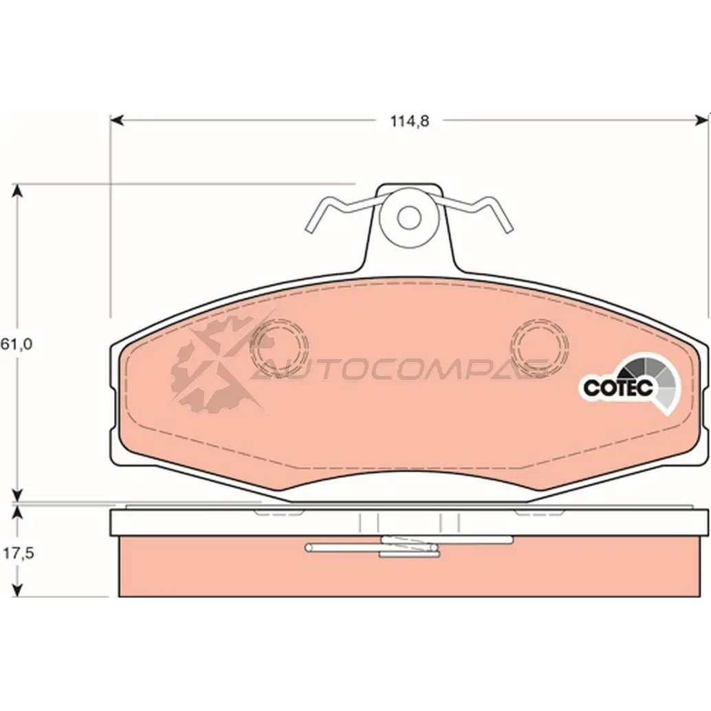 Тормозные колодки, комплект TRW gdb1280 WT46NW3 1527809 2166 2 - Изображение 1