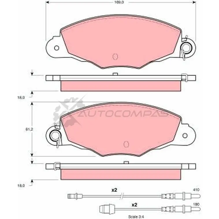 Тормозные колодки, комплект TRW V7GCY33 gdb1336 1527864 23 135 - Изображение 1