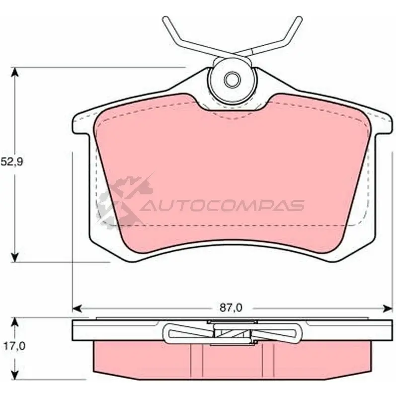 Тормозные колодки, комплект TRW DJO96TJ gdb1372 2 0961 1527905 изображение 0