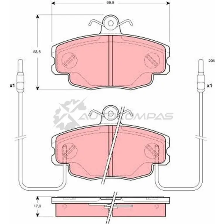 Тормозные колодки, комплект TRW gdb1428 GO3XEE 214 63 1527971 изображение 0