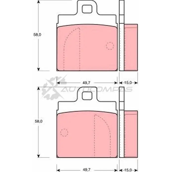 Тормозные колодки, комплект TRW 20282 2 0281 gdb143 1527973