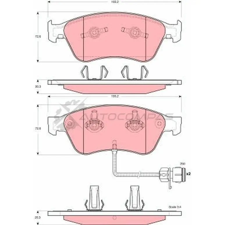 Тормозные колодки, комплект TRW 6YIEZ L 1528182 gdb1598 3322937390182 изображение 0