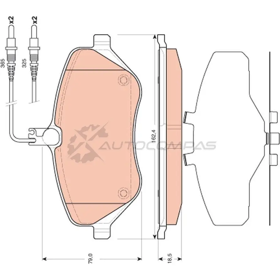 Тормозные колодки, комплект TRW X3MZY4 24 133 gdb1663 1528264 изображение 0