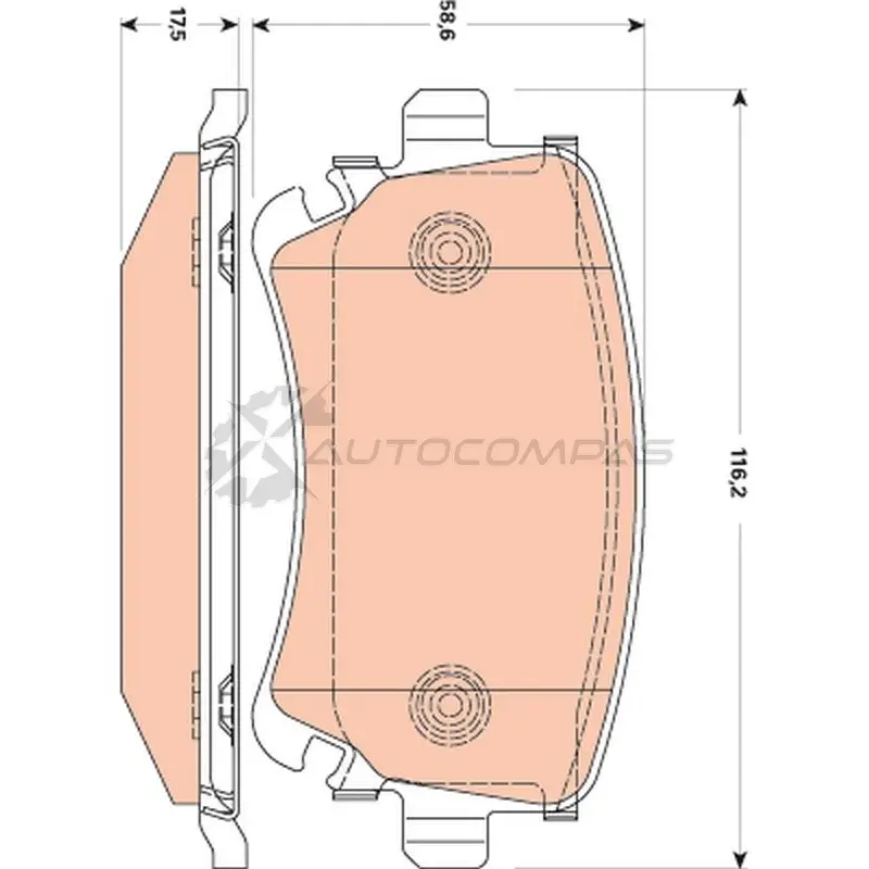 Тормозные колодки, комплект TRW gdb1769 1528403 PHC276 233 26 изображение 0